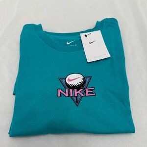 Nike Teal V-Neck Logo Tee